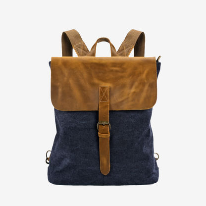 Leather & Canvas Contrast Backpack