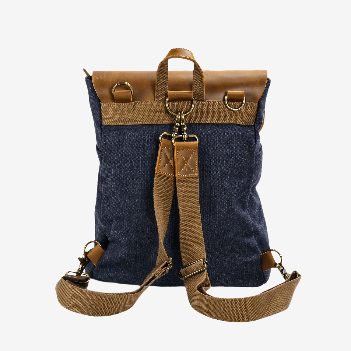 Leather & Canvas Contrast Backpack